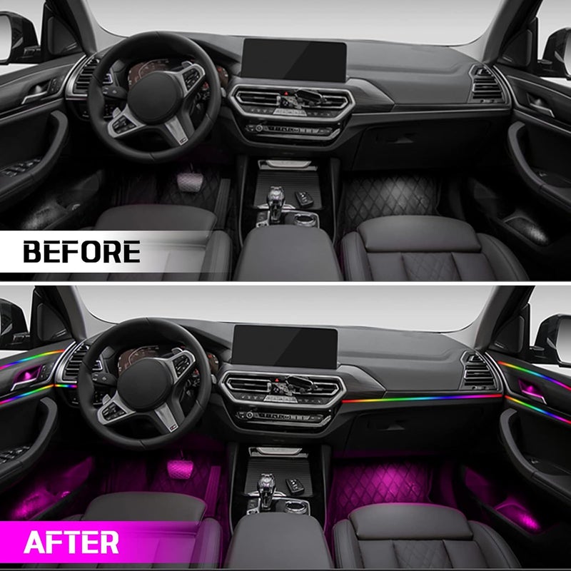 WEBUPAR Dreamcolor Acrylic Interior Car Lights, Car Accessories 18 in 1 Car LED Strip Lights with APP Control and 213 Modes, 175 inches 593 LEDs Fiber Optic Lights, RGB Neon Car Lighting - Image 4